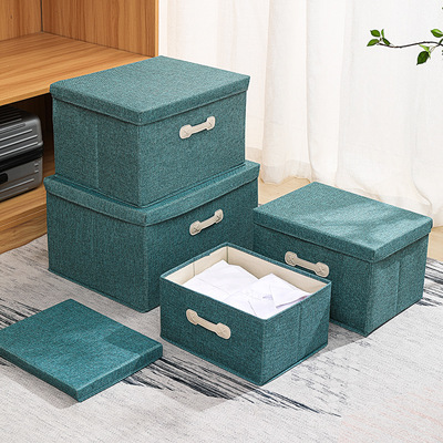 Cotton and linen folding storage box Fabric finishing box