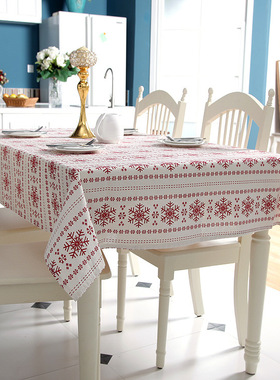 Red Snow Christmas Table Cloth Tea Table Cloth Table Cloth