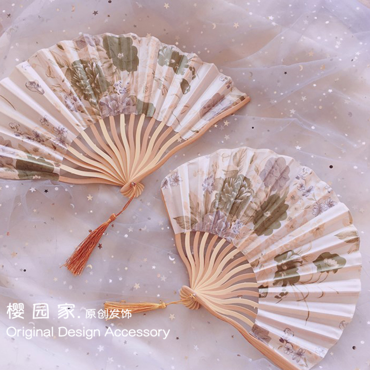 秋暮中华风lolita中式汉服扇折扇
