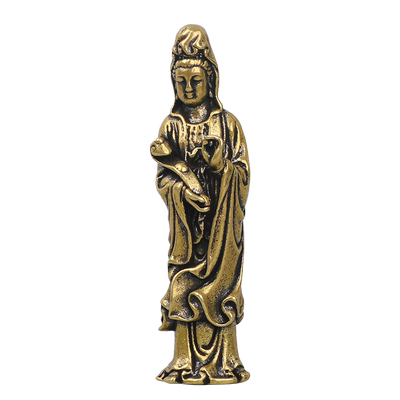 黄铜如来摆件如意观音手把件