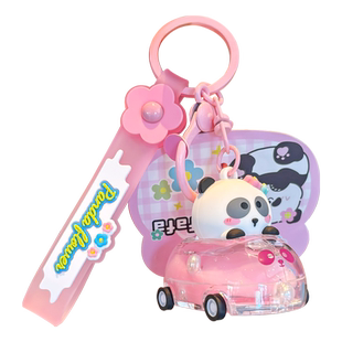 精致女高级感入油流沙瓶招财猫汽车钥匙扣书包挂饰钥匙圈环小挂件