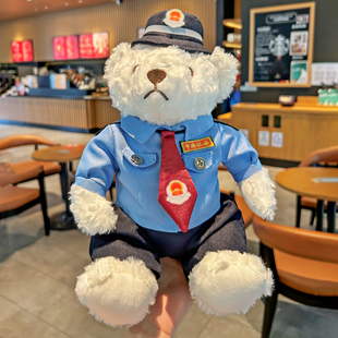 蜀黍卫士税务小熊毛绒公仔可爱警察玩偶税务反诈安全宣传活动礼品