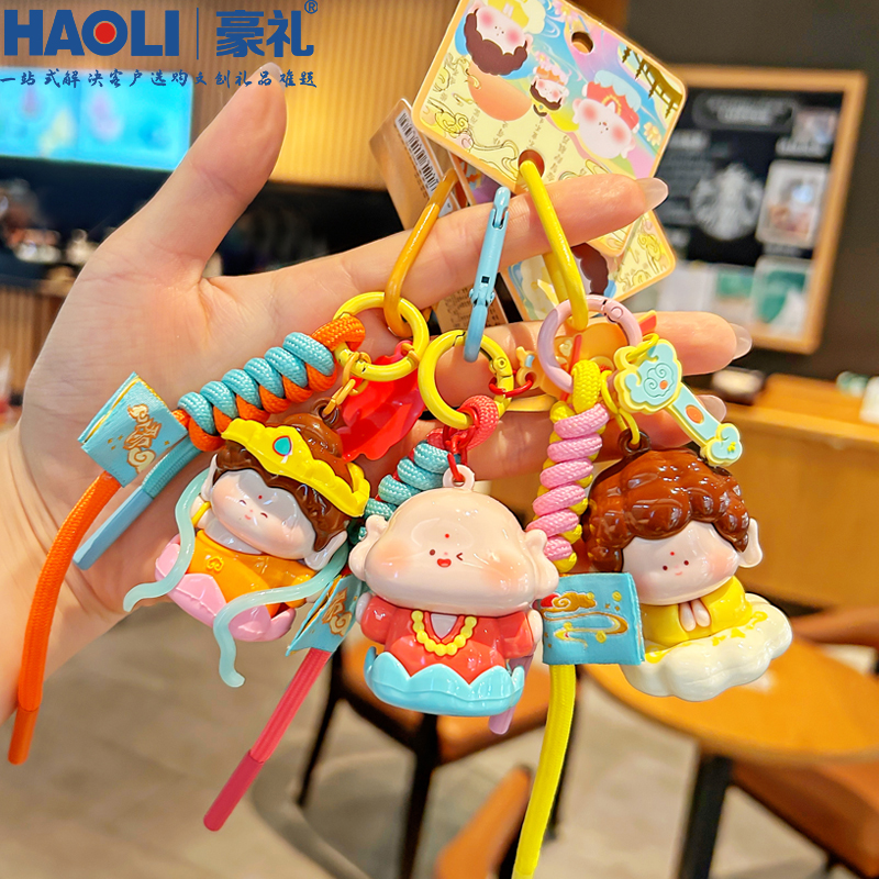 创意莲花小佛公仔钥匙扣景区文创纪念品书包挂件送男女生闺蜜礼物