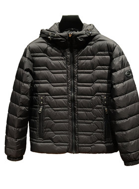 25秋冬新款Cavalli class卡沃利男装轻奢轻薄时尚连帽黑色羽绒服