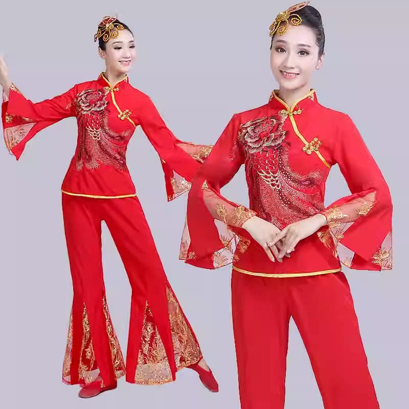 2024新款广场舞东北大秧歌古典演出服灯笼舞蹈表演服女士秧歌服装