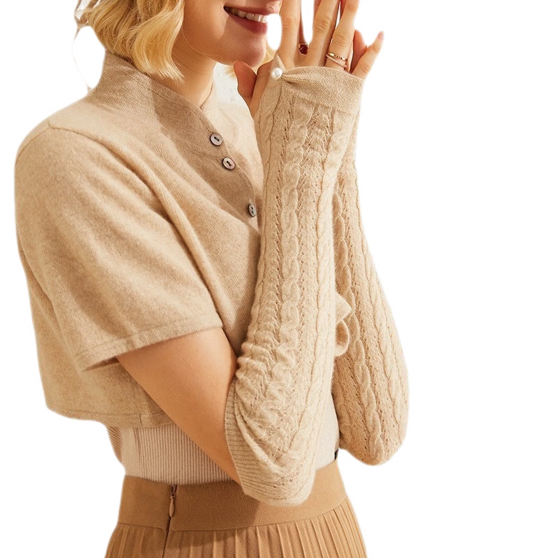 开妮特女羊绒袖套手臂套胳膊套