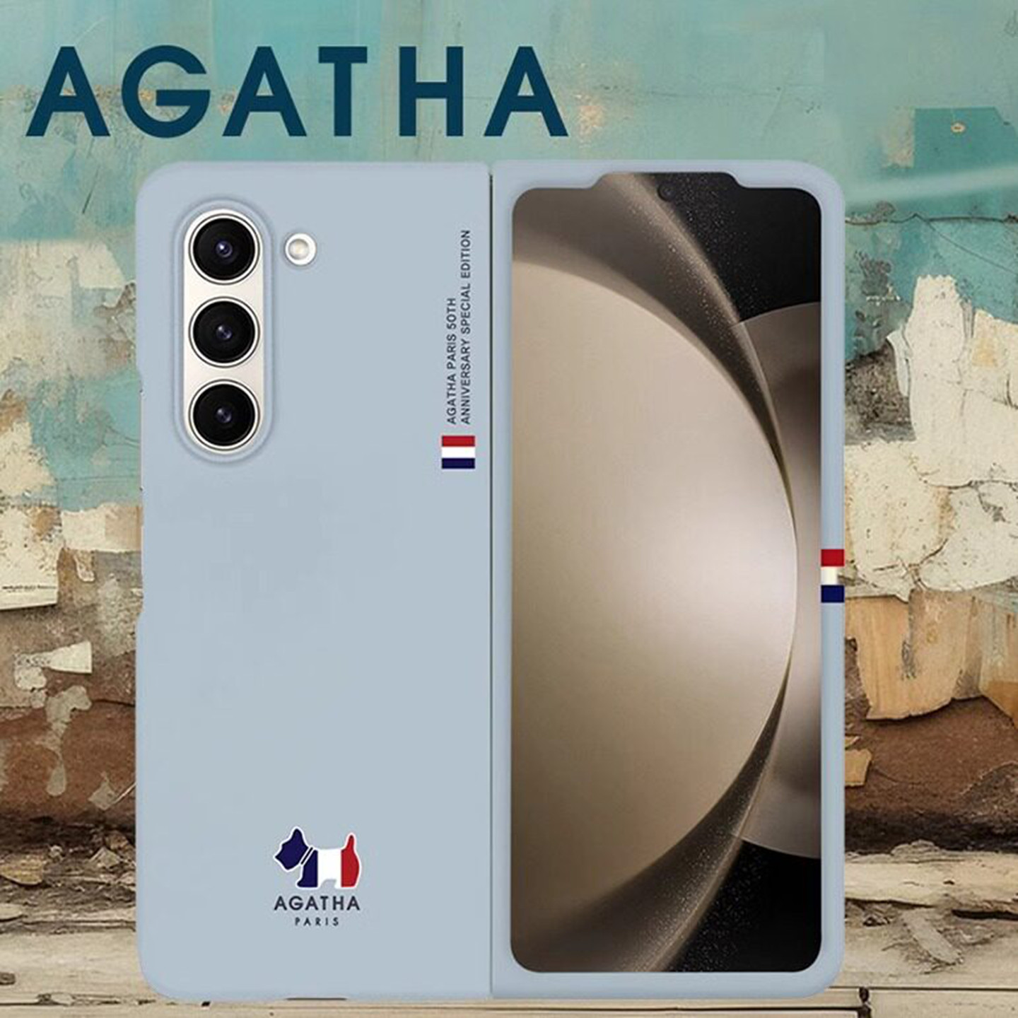 韩国agatha三星fold7超薄情侣手机壳z fold6时尚撞色w26保护套