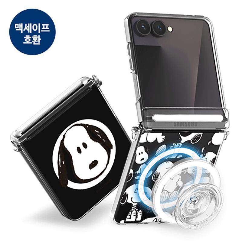 韩国snoopy查理三星Zflip7手机壳透明薄硬磁吸全包铰链保护套卡通