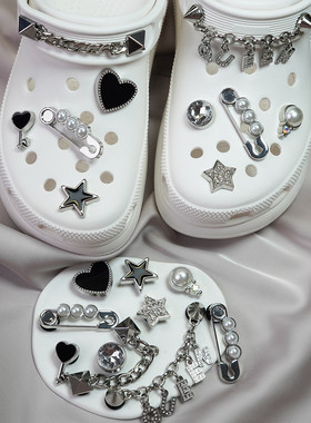 简约酷帅适配Crocs洞洞鞋鞋花