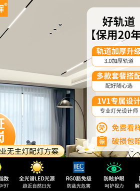 爱多辉磁吸轨道灯led预埋无边框嵌入式线条灯客厅智能无主灯护眼