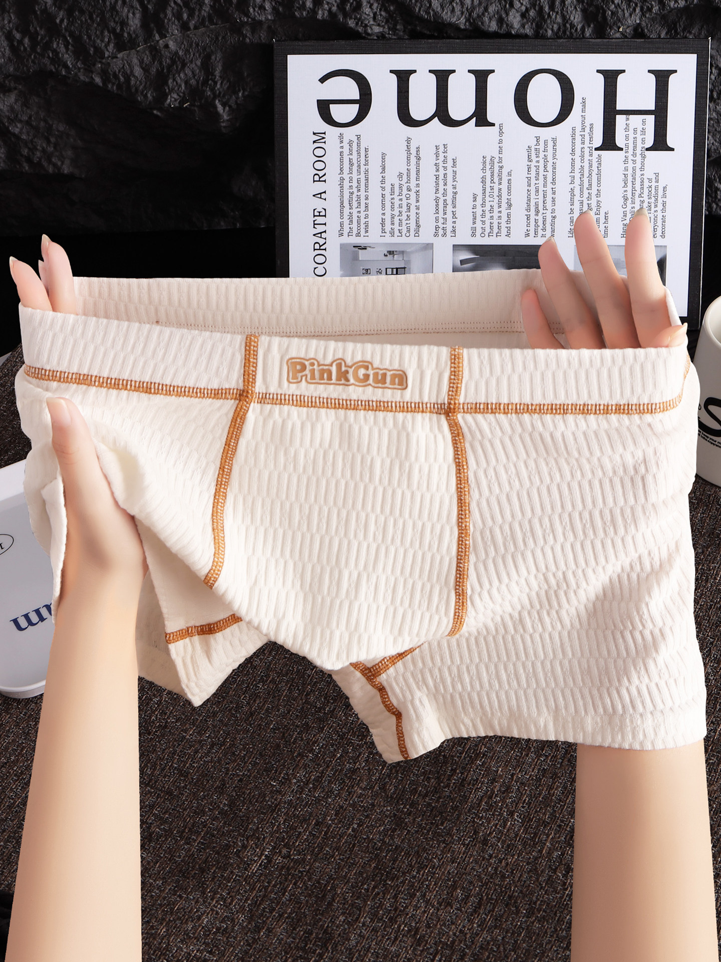 2025新款纯棉男士内裤舒适透气平角裤男款男式中腰四角裤短裤头