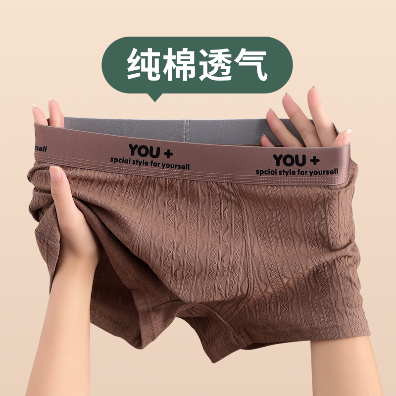 仟雅仙子男士内裤纯棉透气平角裤