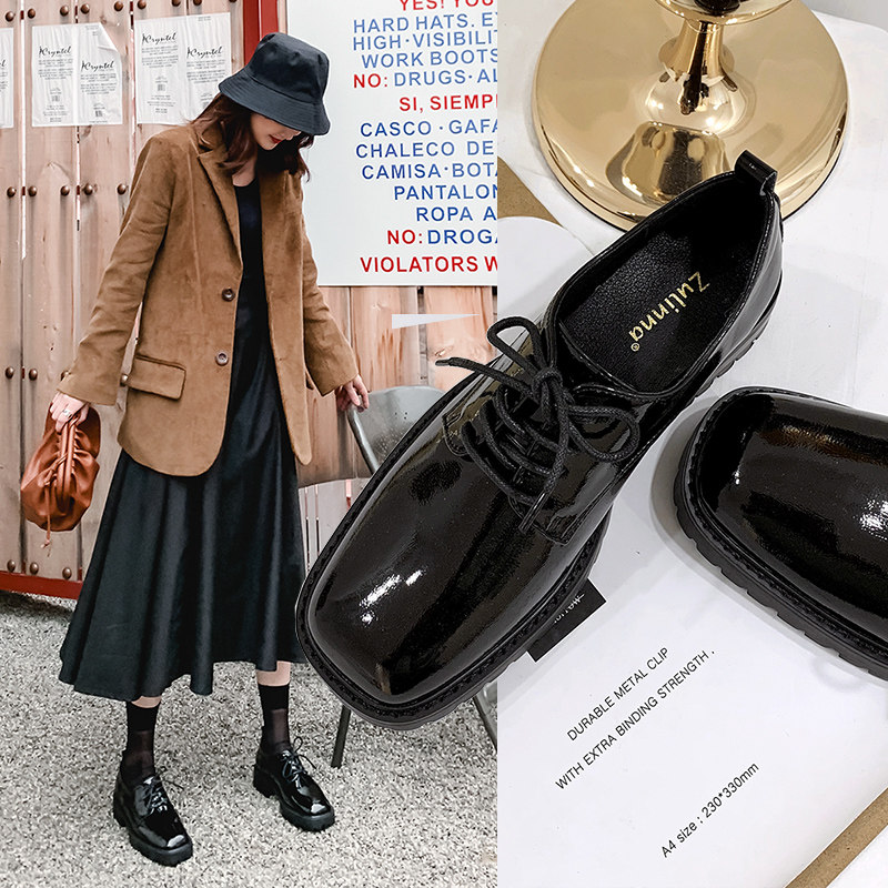 英伦学院风小皮鞋女新款松糕厚底奶奶鞋百搭单鞋粗跟方头乐福鞋女|ruв категории Женская обувь, низкий чистка - от Buy2taobao.com для оказания профессиональной услуги покупки агента Taobao