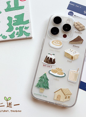 趣味iPhone11pro手机壳适用XSMAX苹果6/8透明7plus/XR可爱12/13/14/15/16/17/air/mini套 插画风情侣