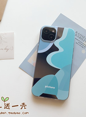 抽象iPhone11pro手机壳适用XSMAX苹果6/8透明7plus/XR蓝色12套3/14/15/16/mini 创意几何