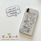 air 8线条7plus mini XR卡通12套13 se2 iPhone11pro手机壳适用XSMAX苹果6 卡通小熊保护套