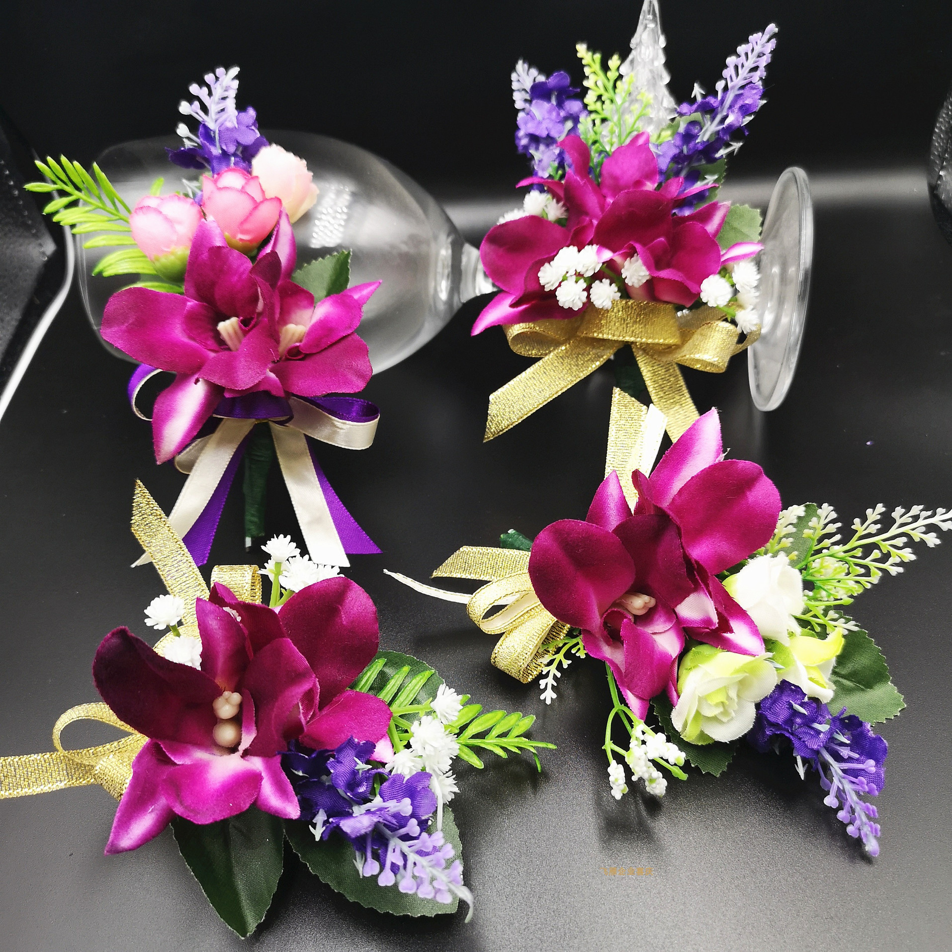 贵宾商务开业紫色胸花