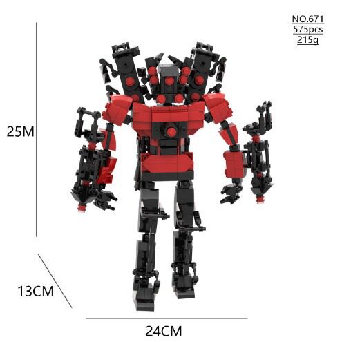 电视人积木马桶人VS监控人积木Skibiditoilet玩具