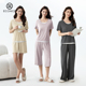 可外穿套装 薄款 上衣家居服 t恤带胸垫可调节秋季 睡衣女莫代尔短袖