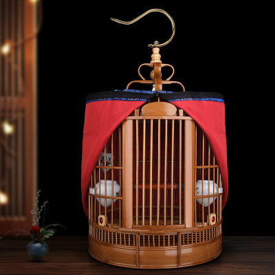 老竹川笼画眉八哥鹩哥鸟笼子竹鸟笼精品老料竹鸟笼竹制大号鸟笼子