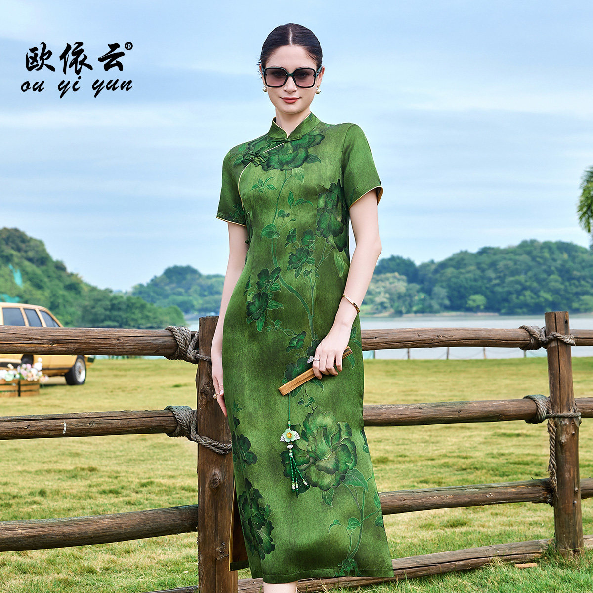 旗袍裙妈妈夏装高级感气质长裙子图片