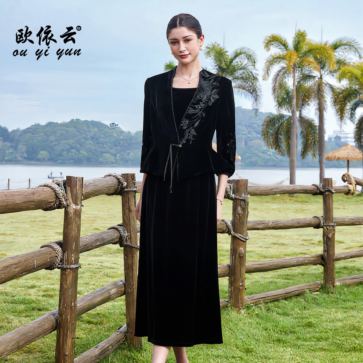 假两件连衣裙显瘦气质优雅长裙子图片