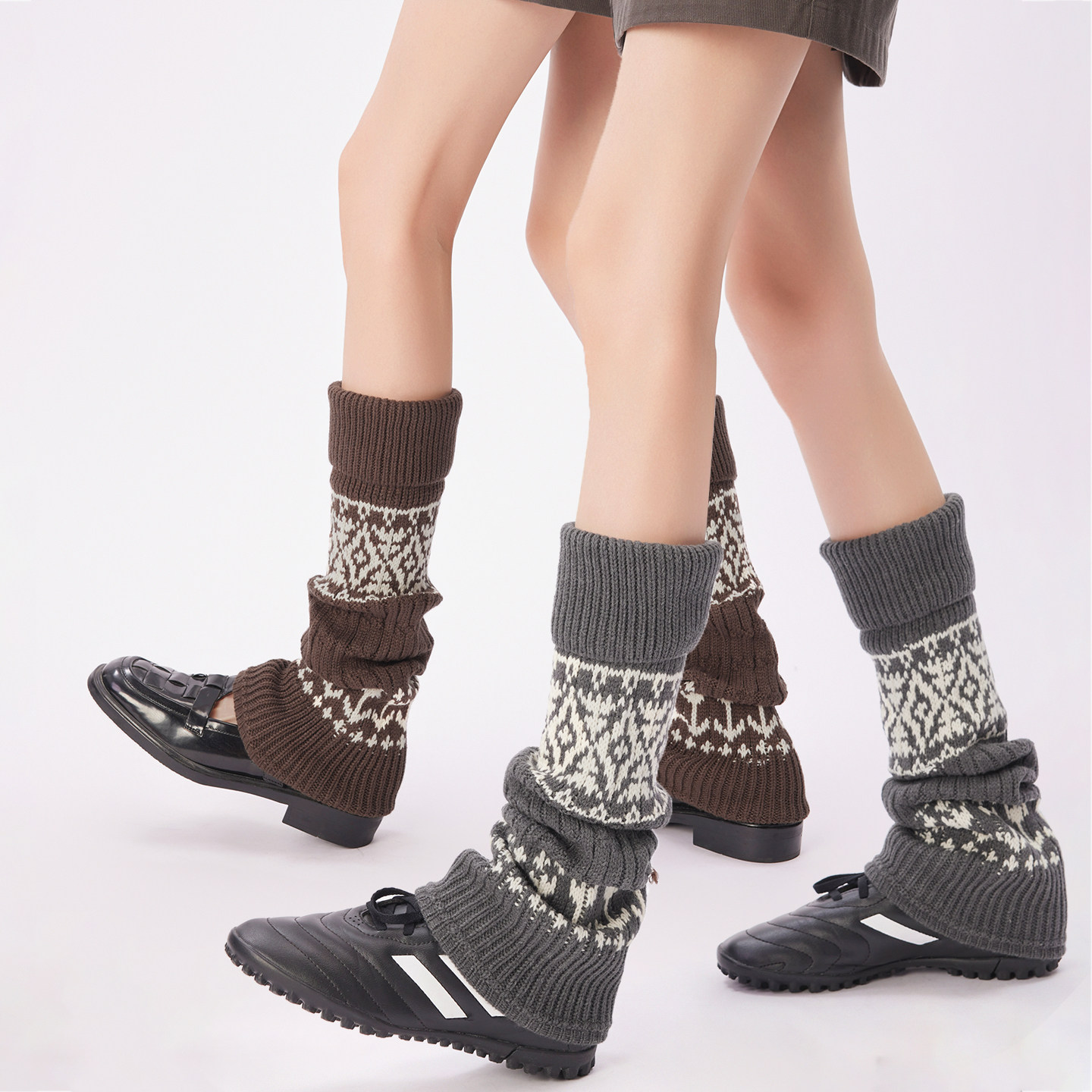 灰色羊毛袜套女秋冬保暖微喇腿套复古费尔岛配雪地靴长筒小腿袜子,女士内衣/男士内衣/家居服,长筒袜,淘宝优惠券,粉丝福利购,淘宝优惠卷