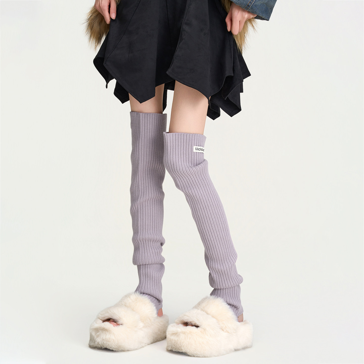 紫色过膝针织袜套女秋冬保暖显瘦长筒袜配瑜伽裤堆堆踩脚高筒腿套,女士内衣/男士内衣/家居服,长筒袜,淘宝优惠券,粉丝福利购,淘宝优惠卷