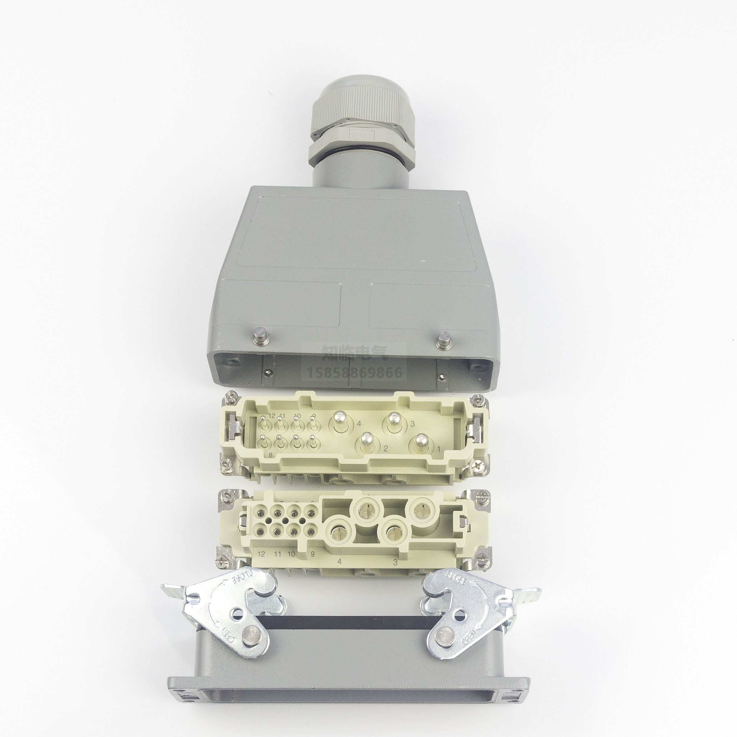 hk-4/8-012重载连接器大电流80a矩形工业插头热流道防水温控箱插