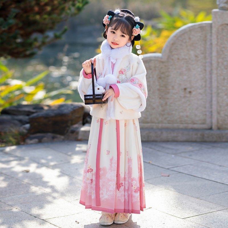汉服女童冬款加绒儿童古装古风小女孩超仙国风唐装冬季拜年服套装,童装/婴儿装/亲子装,汉服,淘宝优惠券,粉丝福利购,淘宝优惠卷