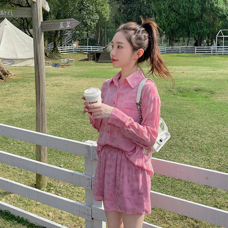 现货2024夏新L99时尚防晒套装豹纹两件套P115-K168,女装套装/套裙,浙宝296