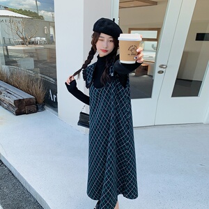新春战袍L86美拉德咖色 毛呢背心裙  P140-K218图片