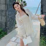 现货2024夏款两件套Y1015防晒套装衬衣+吊带裤套P120-K168，女装套装/套裙，浙宝296