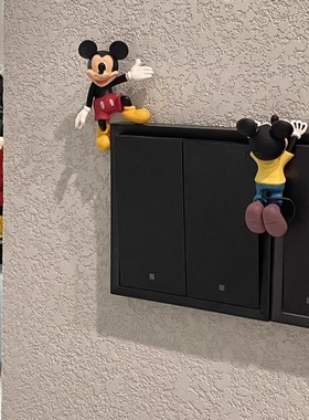 小红书同款复古小号米奇手办公仔玩具ins创意卡通摆件墙贴装饰