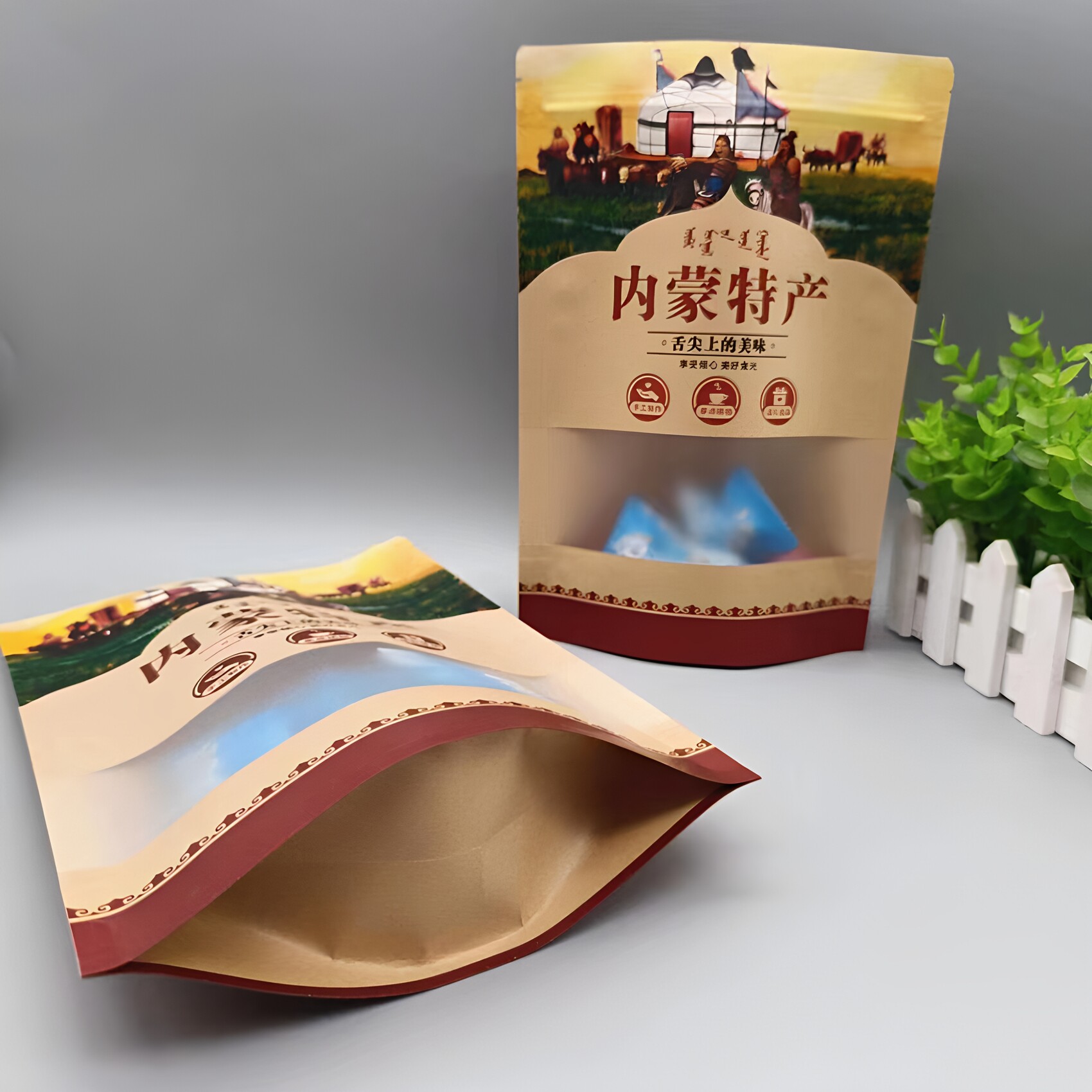定制内蒙特产包装袋牛皮纸自封袋牛肉干奶酪奶片奶粉袋子半斤一斤