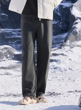 半身缘男裤 冬季时尚宽松拼接裁剪香蕉裤休闲裤254101P10330128