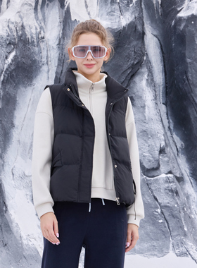 半身缘女装 冬季时尚立领百搭修身防风保暖背心254113U02040114