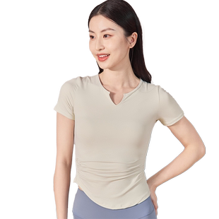 格宁瑜伽服女春夏季短袖健身运动上衣专业高端时尚普拉提训练服女