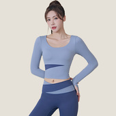 健身裤 2024新款 普拉提跑步速干训练运动上衣 瑜伽服女套装 ckuz长袖