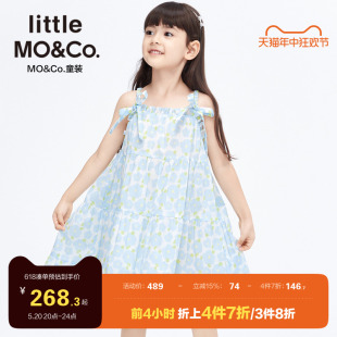 moco童装 little 夏装 女童纯棉碎花裙吊带裙连衣裙儿童裙子小女孩