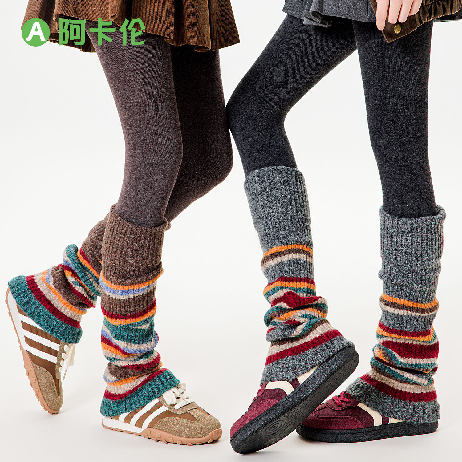 羊毛袜套女秋冬保暖针织堆堆袜子