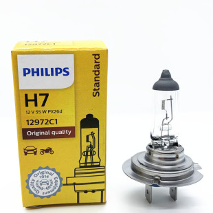 飞利浦汽车H712V55W近光灯泡H1 12V100W/55W远光灯泡长寿增亮卤素