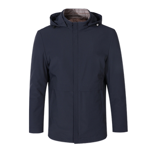 奥古利奥男士可拆卸帽鹅绒内胆羽绒服冬季中年商务有型外套上衣