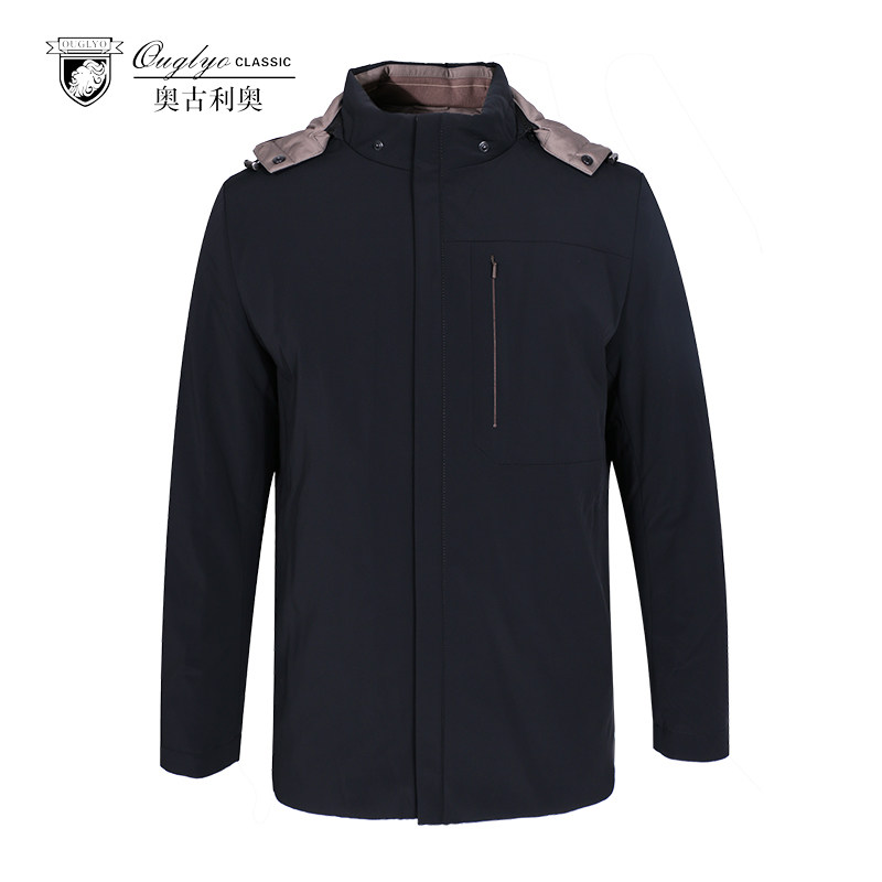 奥古利奥可拆卸帽内胆羽绒服