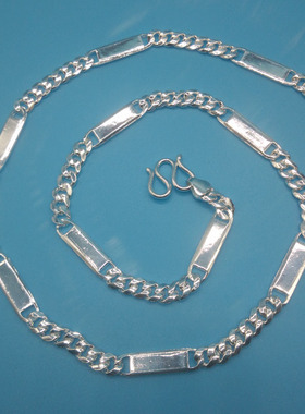 男士足银情侣扁平链