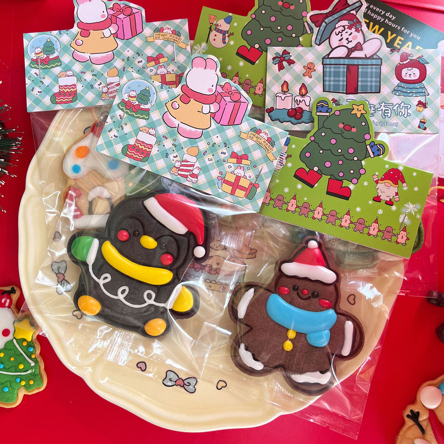 星小兔圣诞节雪花人曲奇创意卡通手工饼干送儿童女朋友平安夜礼物