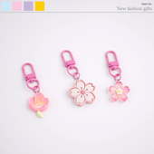 DIY冰透果冻色花朵钥匙扣花朵樱花少女心闺蜜礼物ins风甜美汽车