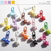 新款 可爱星星爱心钥匙扣少女心包包挂件多色创意潮玩礼物