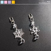 透明雪花钥匙扣挂件创意个性 包包挂饰银色小礼品饰品新年