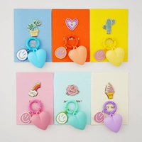 Брендовый металлический брелок в виде сердечка, подвеска, аксессуар, Южная Корея